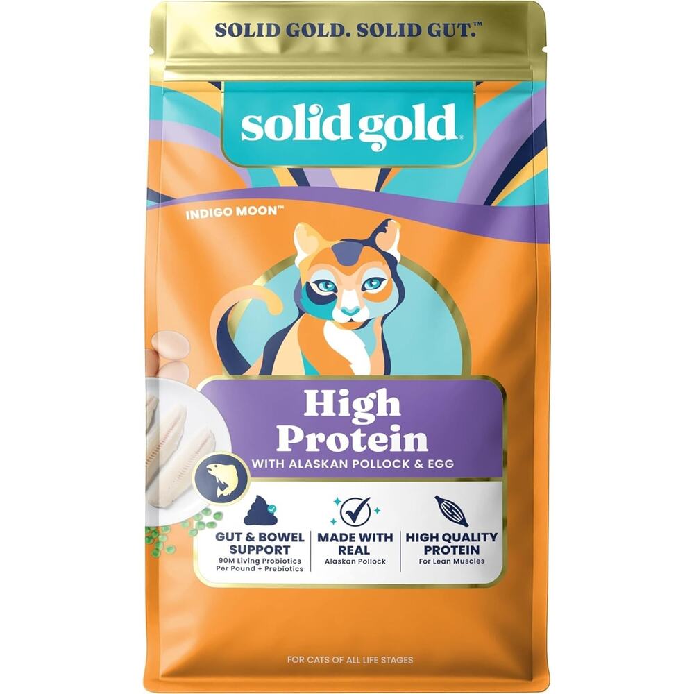 Solid Gold High Protein Dry Cat Food - Grain Free & Gluten Free Alaskan Pollock